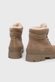 Замшеві черевики Medicine колір бежевий на плоскому ходу утеплене