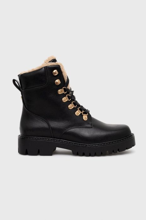 Черевики Medicine колір чорний на плоскому ходу утеплене