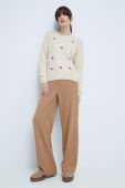 Штани Medicine жіночі колір бежевий широкі середня посадка