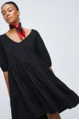 Бавовняна сукня Medicine колір чорний mini розкльошена (2581596)