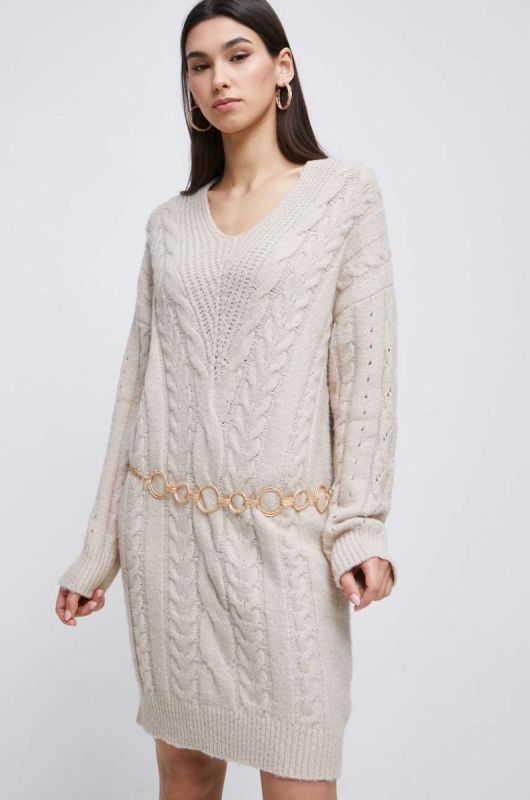 Сукня Medicine колір бежевий mini oversize