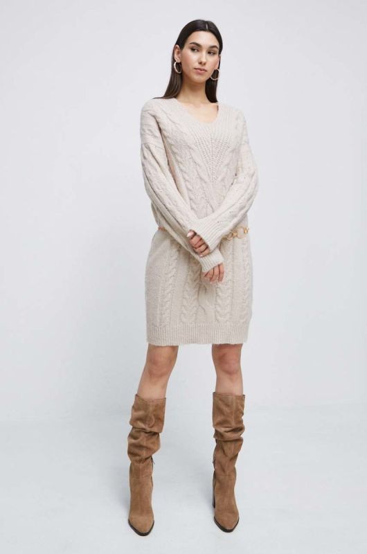 Сукня Medicine колір бежевий mini oversize фото 2