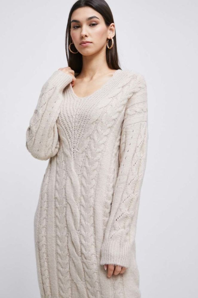 Сукня Medicine колір бежевий mini oversize фото 5
