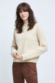 Светр з домішкою вовни Medicine жіночий колір бежевий півгольф