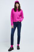Светр з домішкою вовни Medicine жіночий колір рожевий півгольф