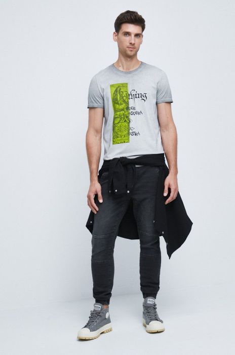 Бавовняна футболка Medicine колір сірий з принтом (2530882)