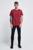 Бавовняна футболка Medicine колір червоний візерунок