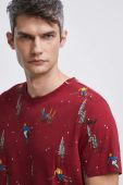 Бавовняна футболка Medicine колір червоний візерунок