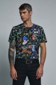 Бавовняна футболка Medicine колір чорний візерунок (2880394)