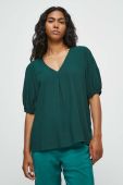 Блузка Medicine жіноча колір зелений однотонна (3398823)