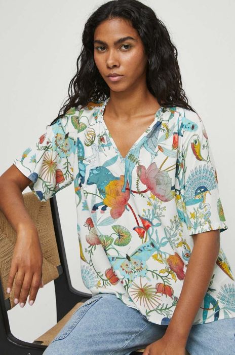 Блузка Medicine жіноча колір бежевий візерунок (3375866)