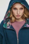 Кофта Medicine жіноча колір зелений з капюшоном візерунок