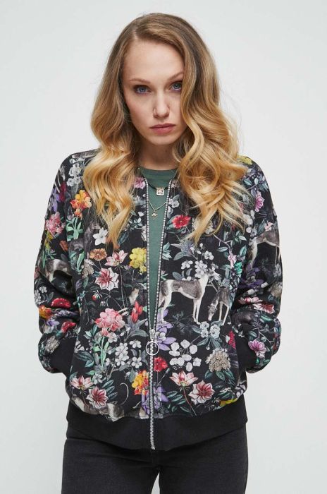 Бавовняна кофта Medicine жіноча колір чорний візерунок (3620672)