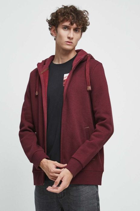 Кофта Medicine чоловіча колір бордовий з капюшоном (3468569)