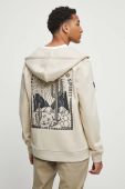 Кофта Medicine чоловіча колір бежевий з капюшоном з принтом (3440112)