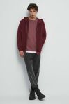 Кофта Medicine чоловіча колір бордовий з капюшоном однотонна