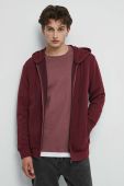 Кофта Medicine чоловіча колір бордовий з капюшоном однотонна