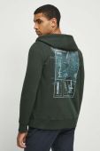 Кофта Medicine чоловіча колір зелений з капюшоном з принтом