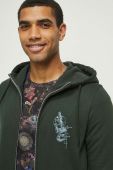 Кофта Medicine чоловіча колір зелений з капюшоном з принтом