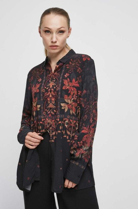 Сорочка Medicine жіноча колір чорний regular класичний комір (3599217)