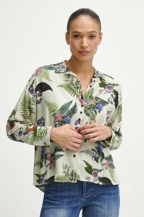 Сорочка Medicine жіноча колір бежевий relaxed класичний комір (3685966)