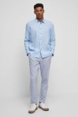 Сорочка з льону Medicine regular класичний комір колір блакитний (3349669)