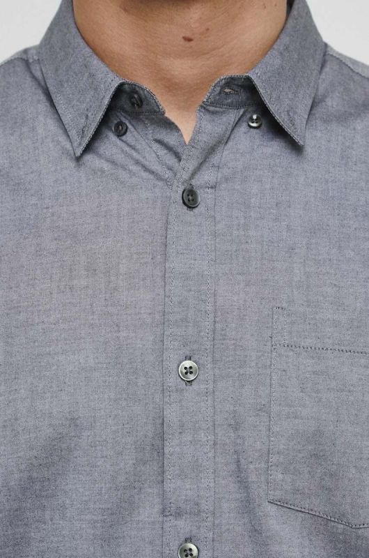 Бавовняна сорочка Medicine чоловіча колір сірий regular комір button-down фото 2