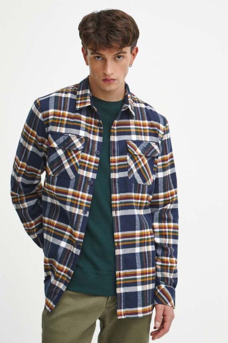 Бавовняна сорочка Medicine чоловіча regular класичний комір колір барвистий (3694427)