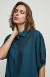 Сорочка Medicine жіноча колір бірюзовий relaxed класичний комір (3375897)