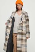 Пальто з домішкою вовни Medicine перехідний двобортний колір барвистий (3576297)