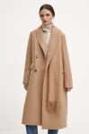 Пальто з домішкою вовни Medicine колір бежевий перехідний двобортний Пальто з домішкою вовни Medicine колір бежевий перехідний двобортний