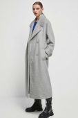 Пальто з домішкою вовни Medicine колір сірий перехідний двобортний (3589435)