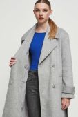 Пальто з домішкою вовни Medicine колір сірий перехідний двобортний (3589435)