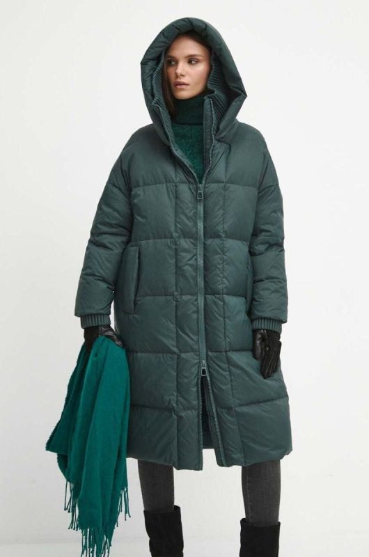 Пухове пальто Medicine колір зелений зимовий oversize