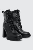 Черевики Medicine колір чорний каблук блок злегка утеплена