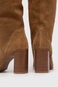 Замшеві чоботи Medicine жіночі колір коричневий каблук блок
