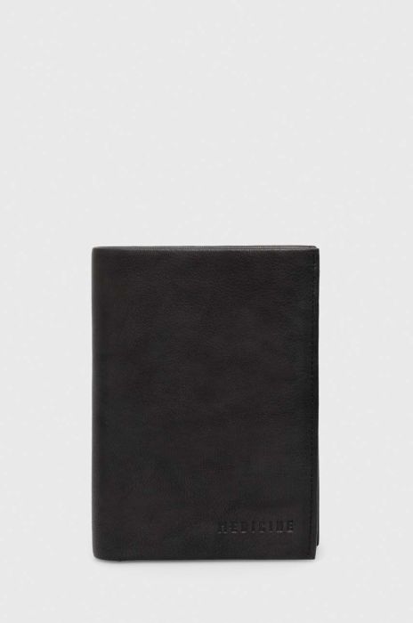 Шкіряний гаманець Medicine чоловічий колір чорний (3607133)