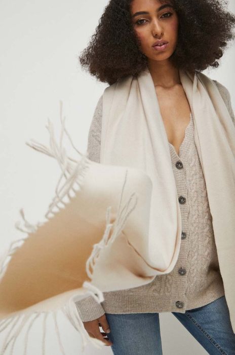 Шарф Medicine жіночий колір бежевий однотонний (3586694)