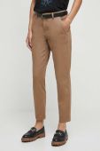 Штани Medicine жіночі колір коричневий фасон chinos середня посадка