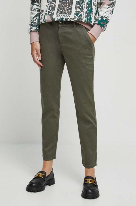 Штани Medicine жіночі колір зелений фасон chinos середня посадка (3472989)