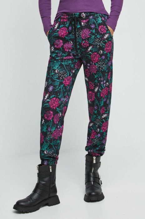 Бавовняні спортивні штани Medicine колір чорний візерунок