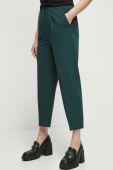 Штани Medicine жіночі колір зелений фасон chinos висока посадка