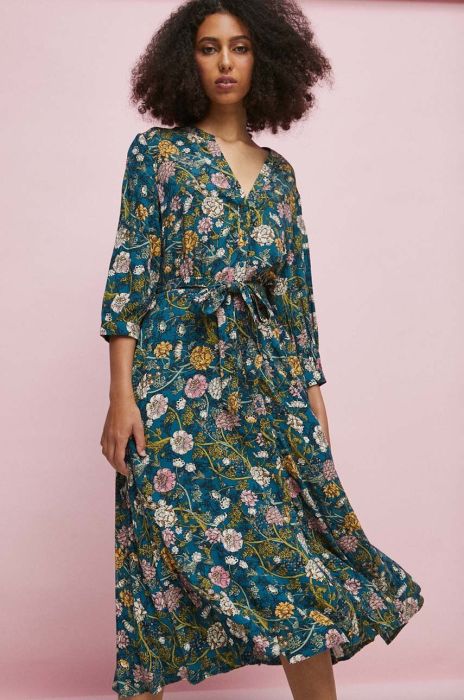 Сукня Medicine колір бірюзовий midi розкльошена (3436037)