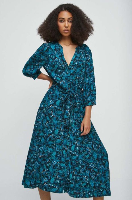 Сукня Medicine midi розкльошена колір бірюзовий (3436032)