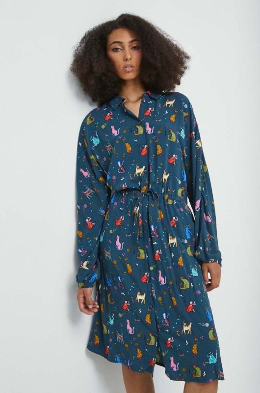 Сукня Medicine колір бірюзовий midi oversize (3469551) фото 2