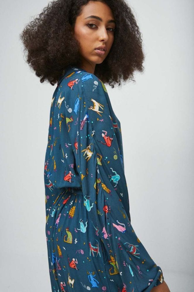 Сукня Medicine колір бірюзовий midi oversize (3469551) фото 4