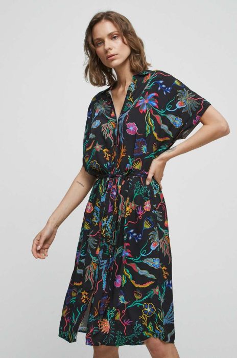 Сукня Medicine колір чорний midi пряма (3377596)