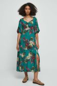 Сукня Medicine колір зелений midi розкльошена (3469586)