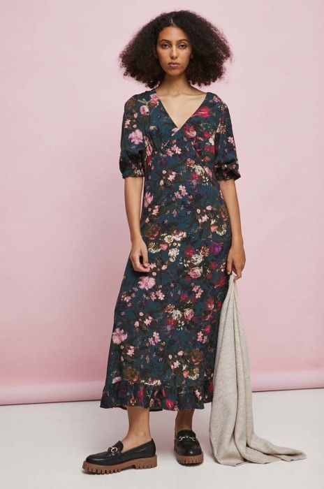 Сукня Medicine колір сірий midi пряма