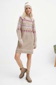 Сукня з домішкою вовни Medicine колір бежевий midi пряма